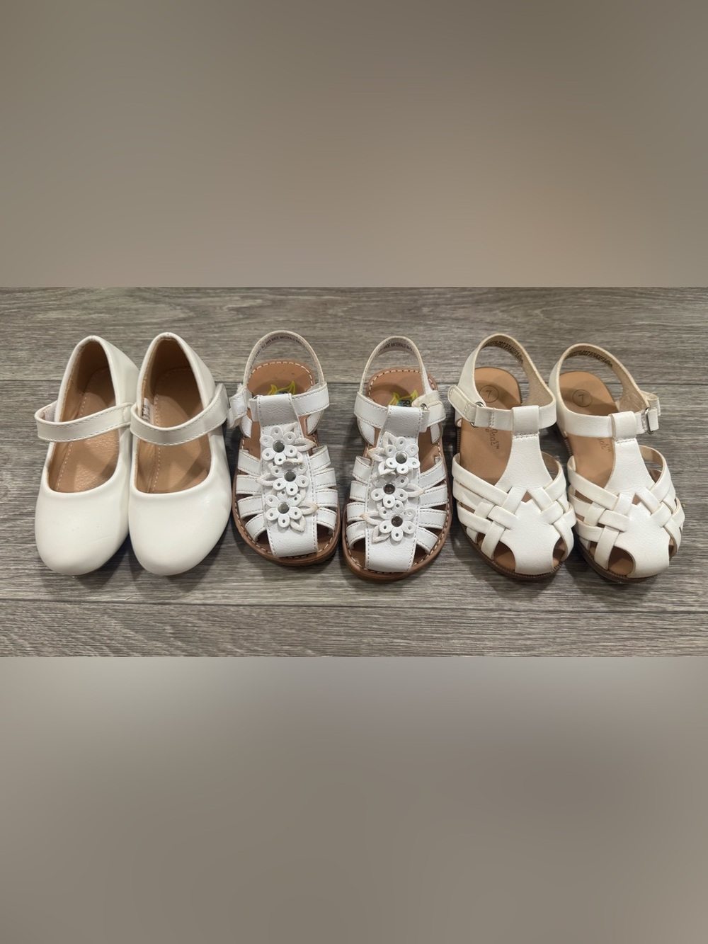 Toddler girl sandals and flat shoes bundle 7C